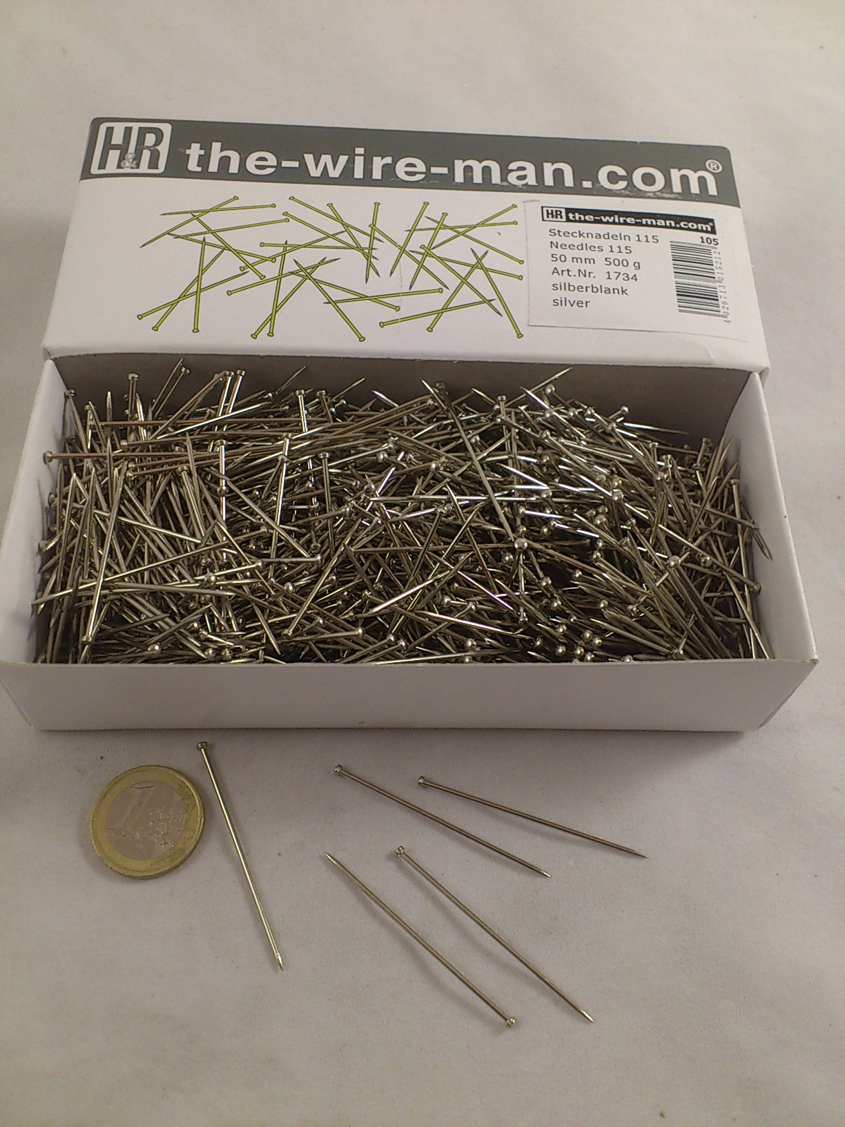 Iron pins 5 cm 500 gr. nickel-plated